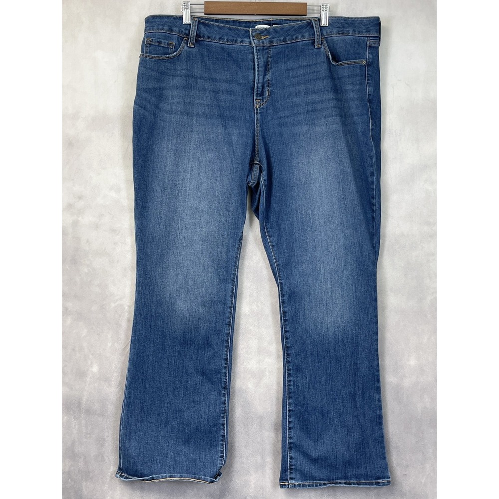 Old Navy Kicker Bootcut Jeans Women 22 Plus Short Stretch Western Clean Girl